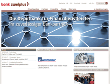 Tablet Screenshot of bankzweiplus.ch